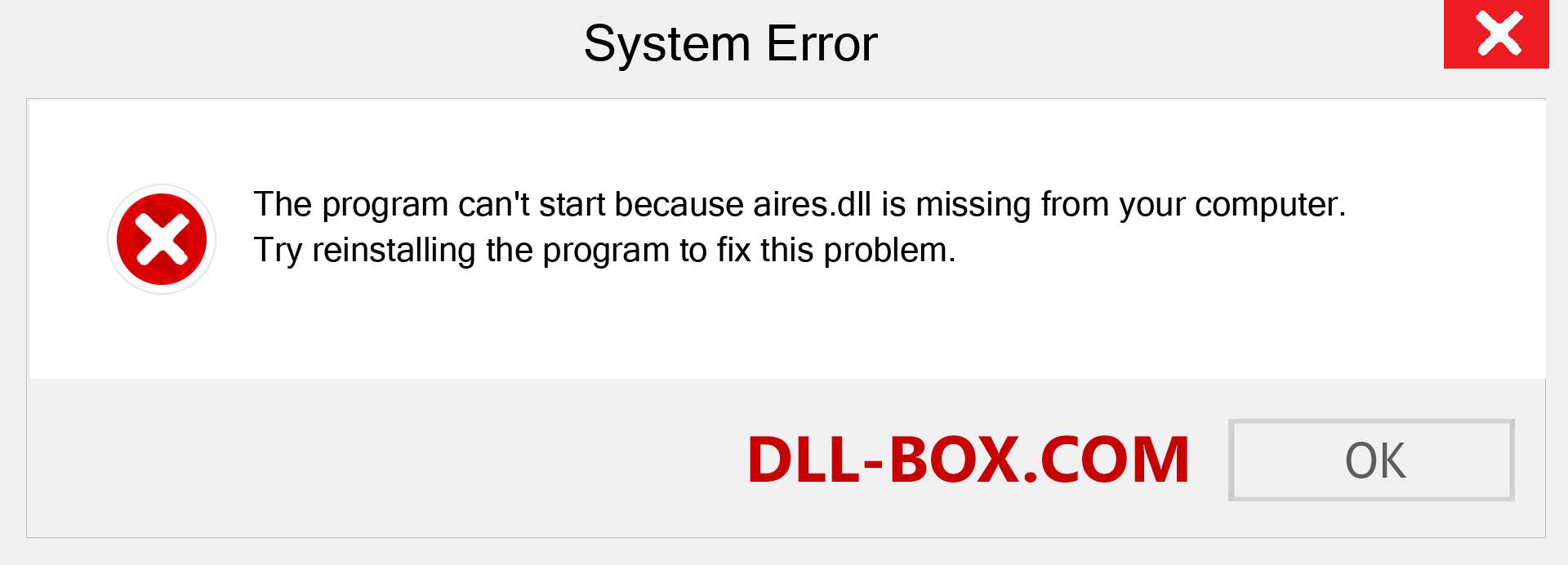  aires.dll file is missing?. Download for Windows 7, 8, 10 - Fix  aires dll Missing Error on Windows, photos, images